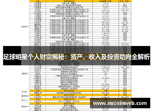 足球明星个人财富揭秘：资产、收入及投资动向全解析